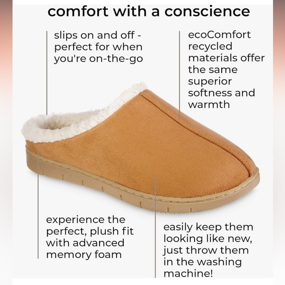 Isotoner Black Memory Foam Slippers with Heel Boost 7.5 - 8 Medium NEW! - Picture 5 of 9